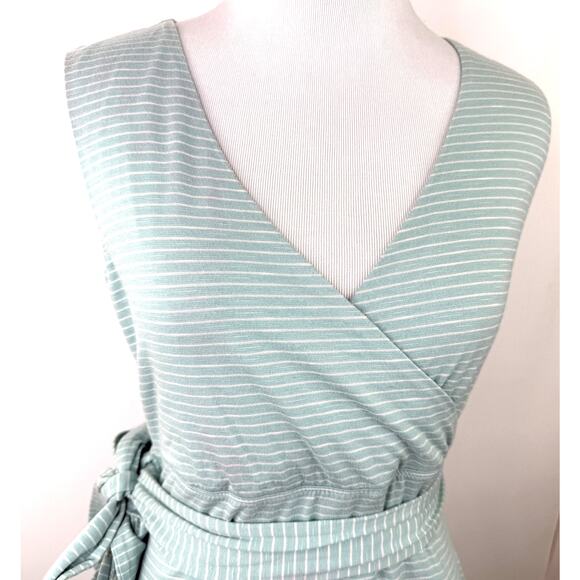Toad&Co Women's Blue Striped Cue Wrap Dress Size Medium - Picture 2 of 8